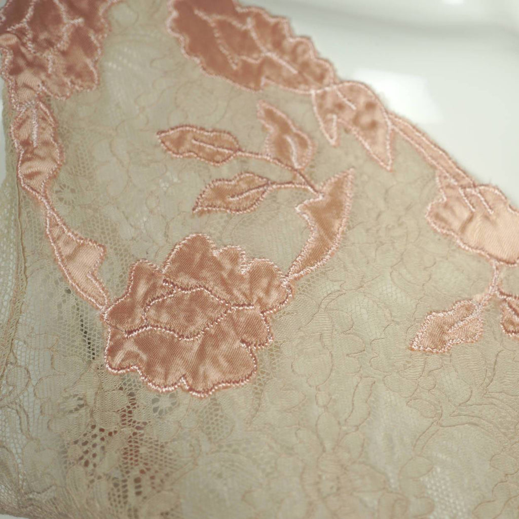 Vintage 1940s Nightie Pink Satin Nightgown with Lace Bodice Size M - Poppy's Vintage Clothing