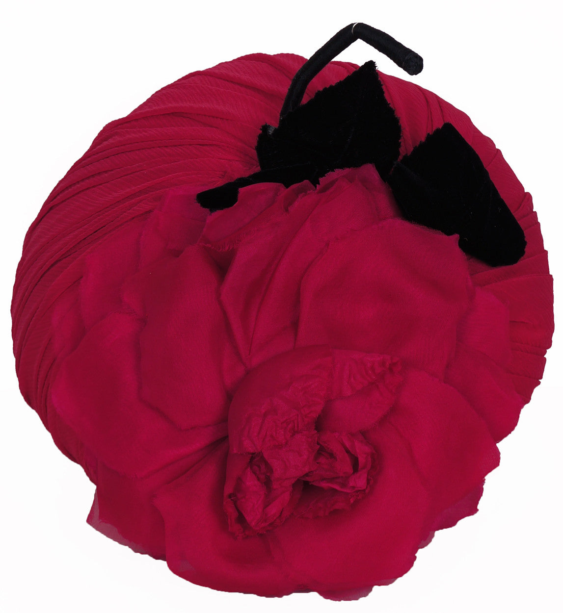 Vintage 1950s Cocktail Hat Pink Silk Rose - Poppy's Vintage Clothing