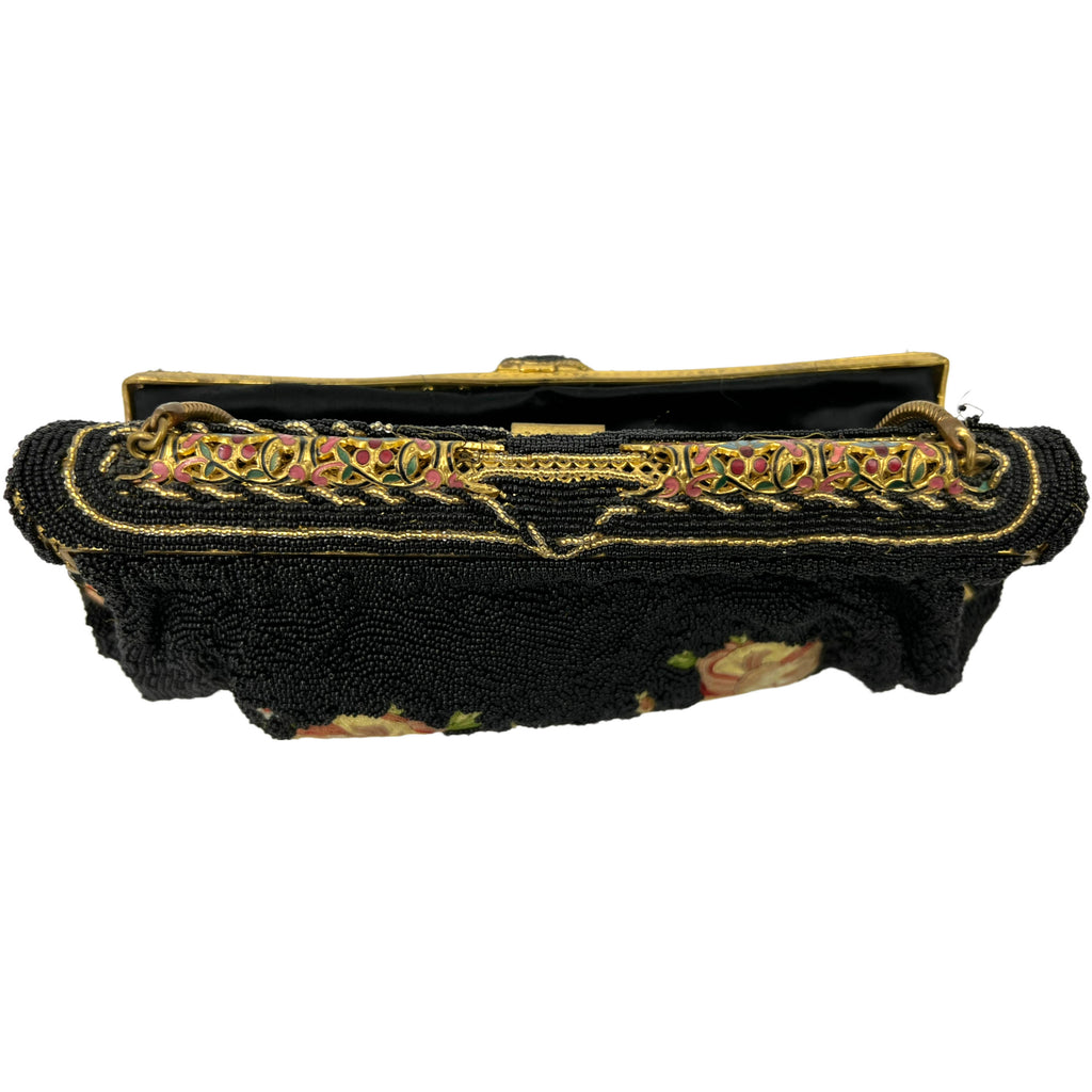 Vintage Beaded Evening Bag w Point de Beauvais Embroidery