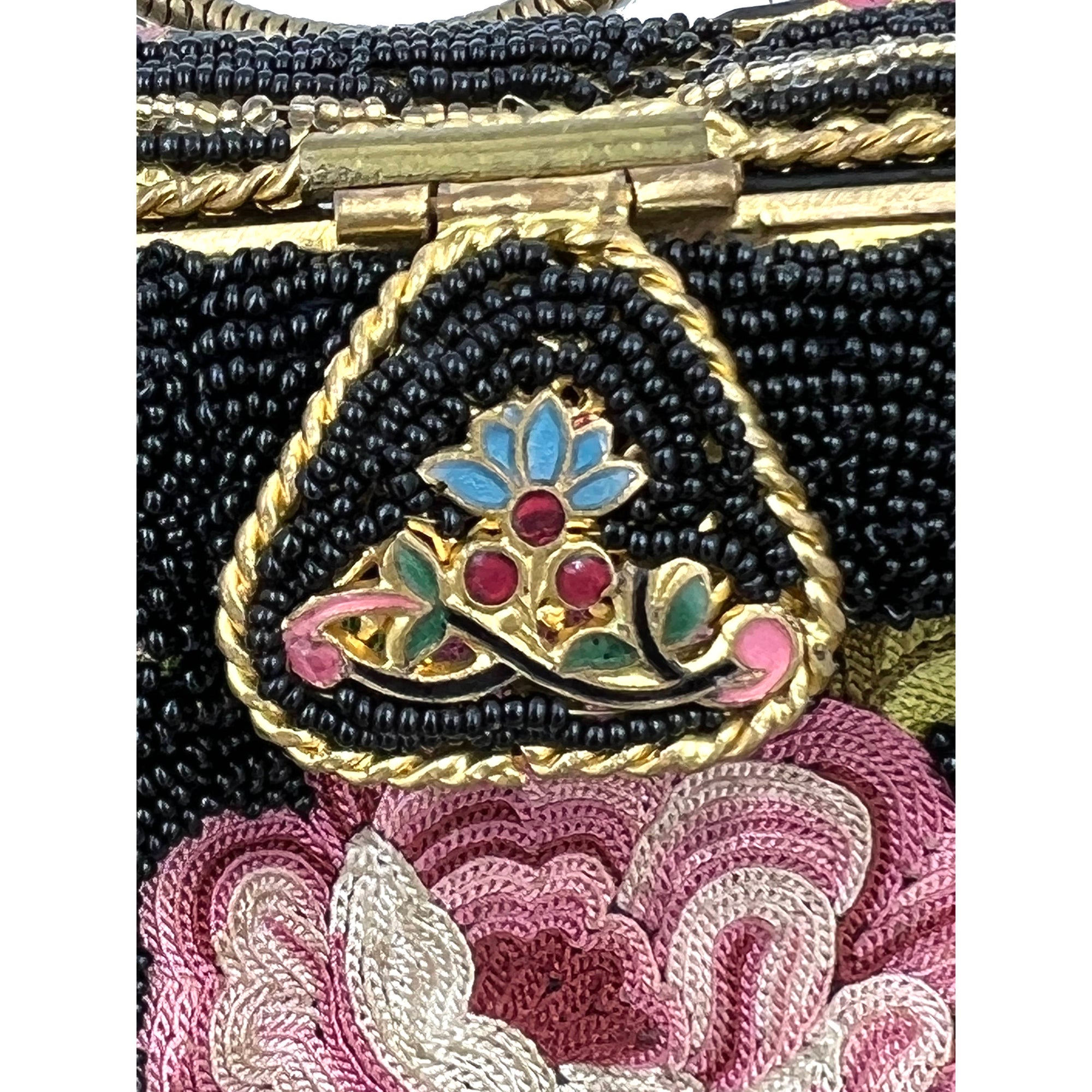 Vintage Beaded Evening Bag w Point de Beauvais Embroidery