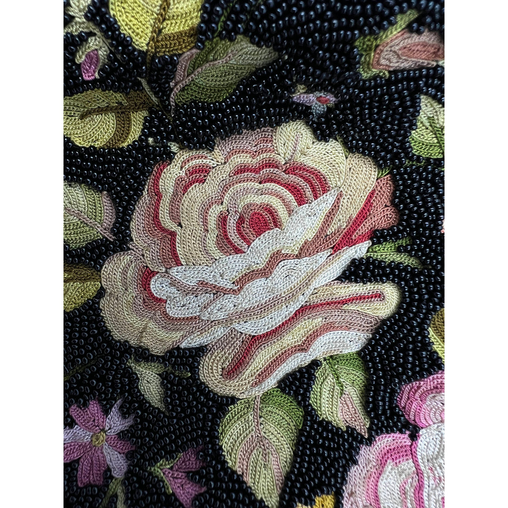 Vintage Beaded Evening Bag w Point de Beauvais Embroidery