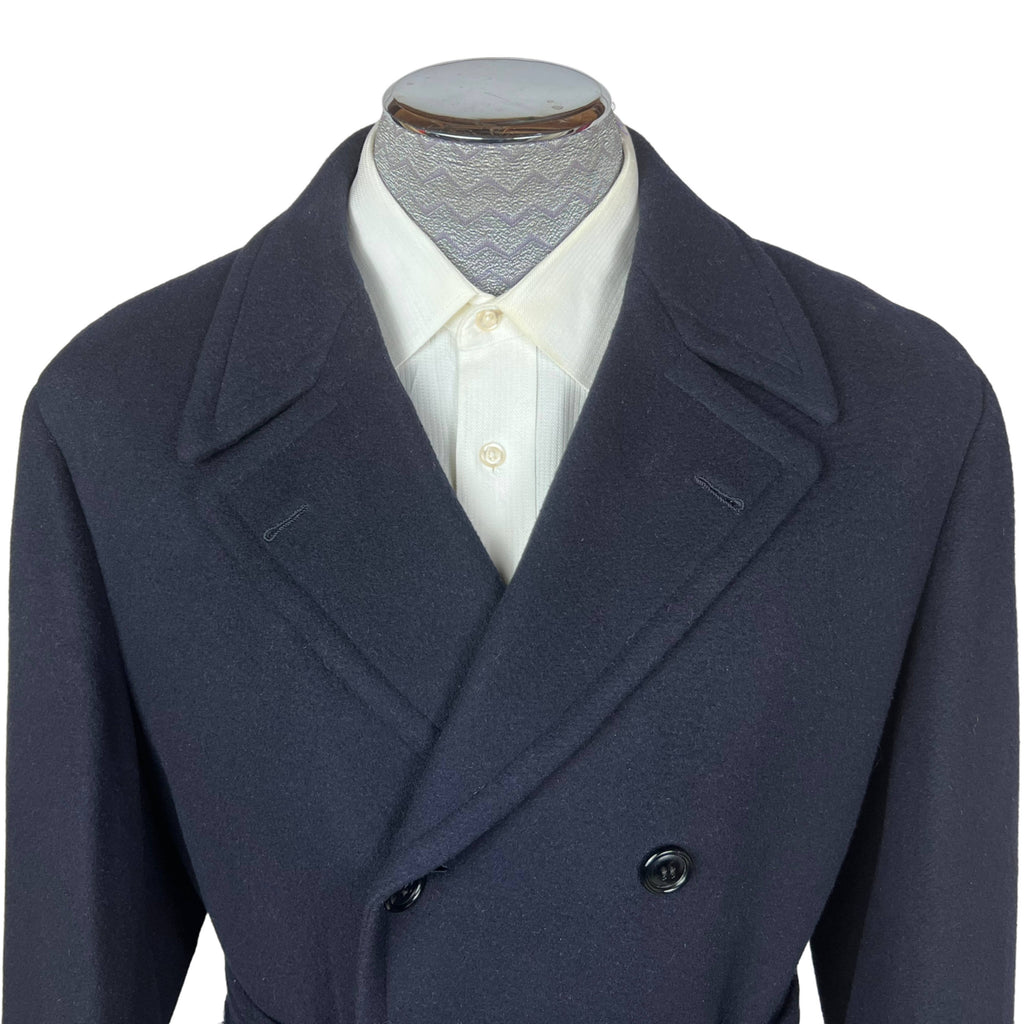 Vintage 1960s Cashmere Overcoat Hand Tailored Coat 1965 Sz L