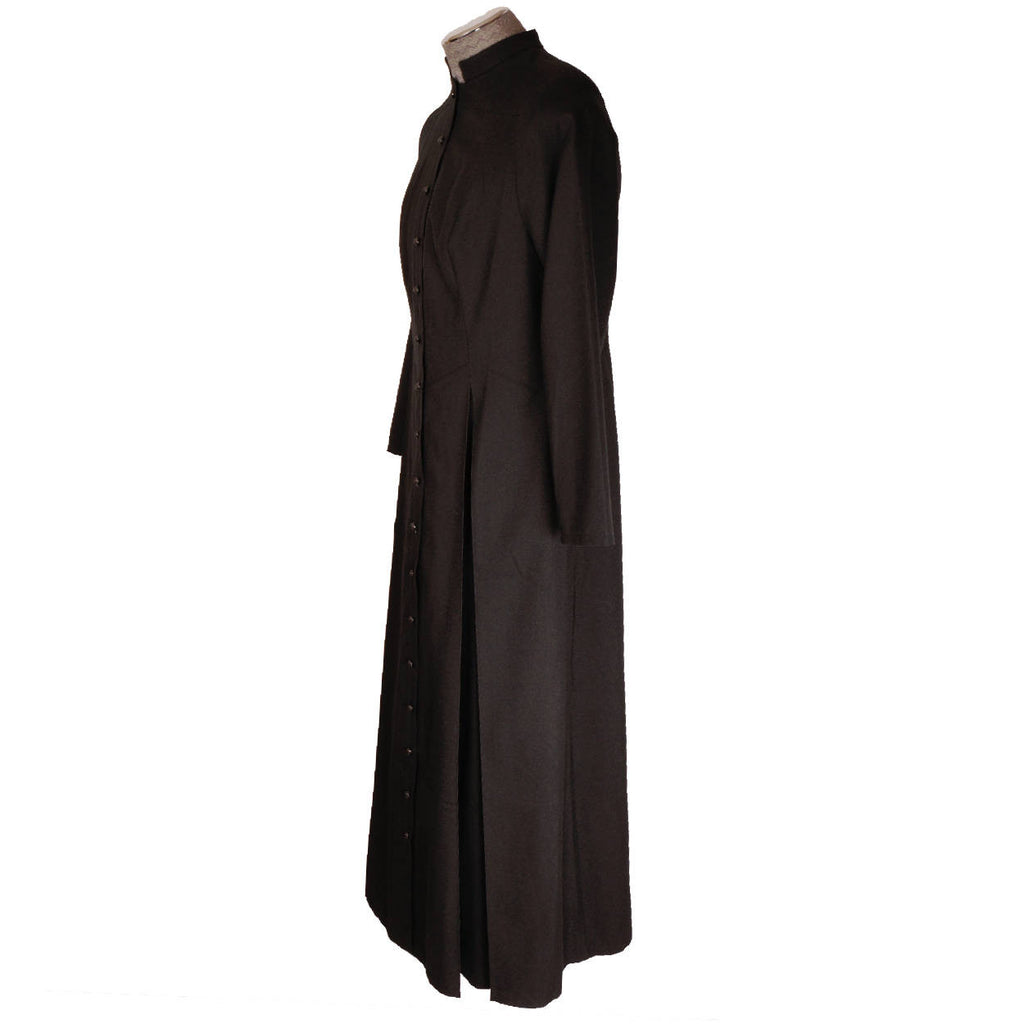 Vintage Roman Catholic Priest Cassock Soutane Black Robe Size M - Poppy's Vintage Clothing