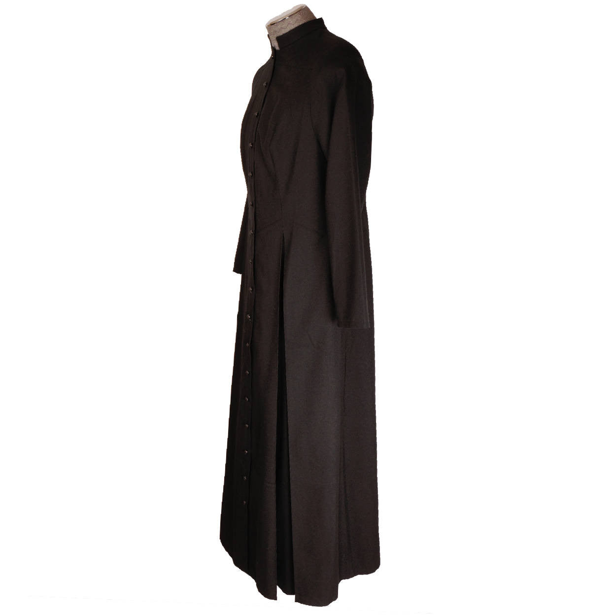 Vintage Roman Catholic Priest Cassock Soutane Black Robe Size M - Poppy's Vintage Clothing