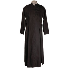 Vintage Roman Catholic Priest Cassock Soutane Black Robe Size M - Poppy's Vintage Clothing