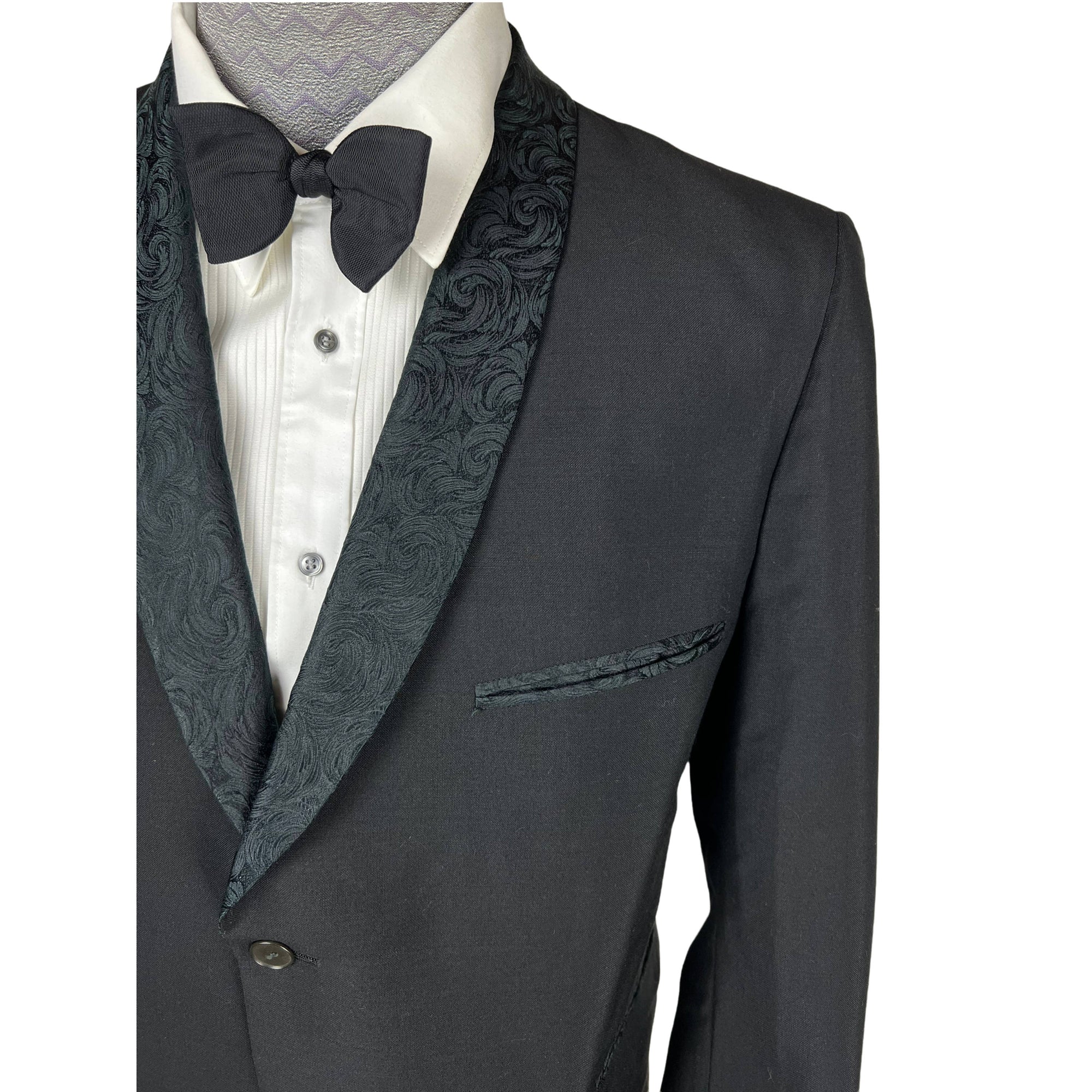Vintage 1960s Tuxedo Mohair Blend Sz Large Short Dated 1966