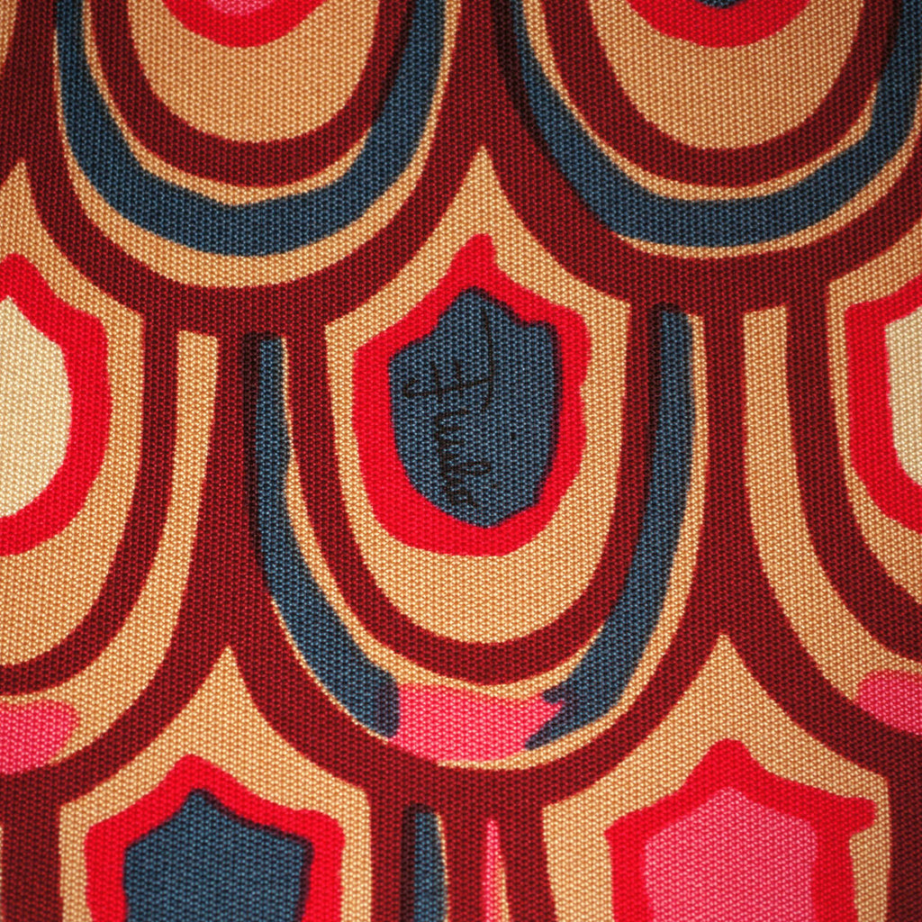 Vintage 1990s Emilio Pucci Dress Geometric Silk Jersey Sz 12 - Poppy's Vintage Clothing