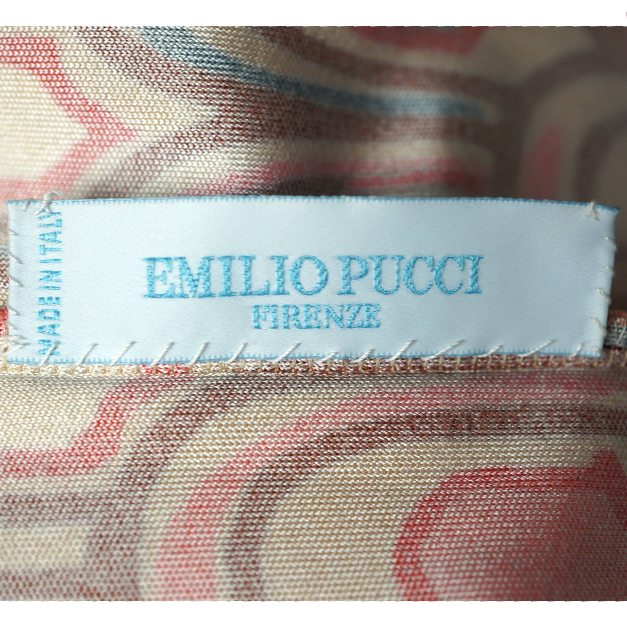 Vintage 1990s Emilio Pucci Dress Geometric Silk Jersey Sz 12 - Poppy's Vintage Clothing