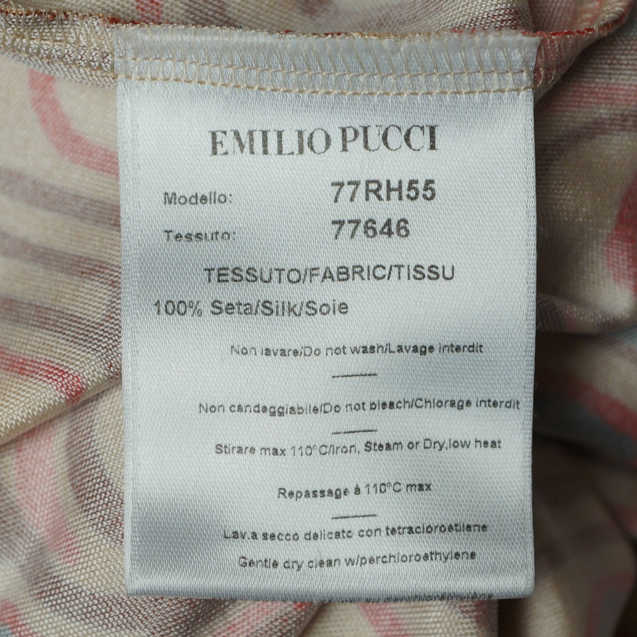 Vintage 1990s Emilio Pucci Dress Geometric Silk Jersey Sz 12 - Poppy's Vintage Clothing