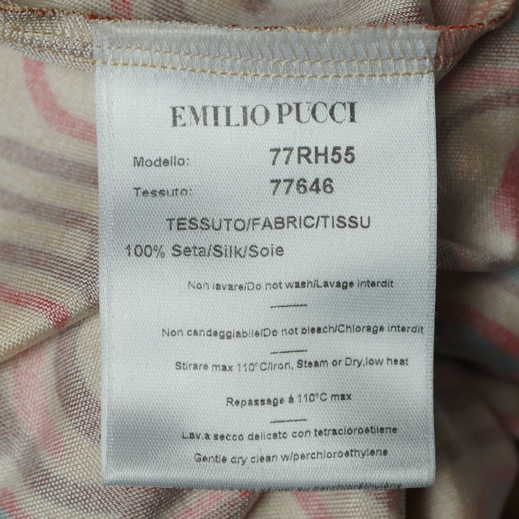 Vintage 1990s Emilio Pucci Dress Geometric Silk Jersey Sz 12 - Poppy's Vintage Clothing