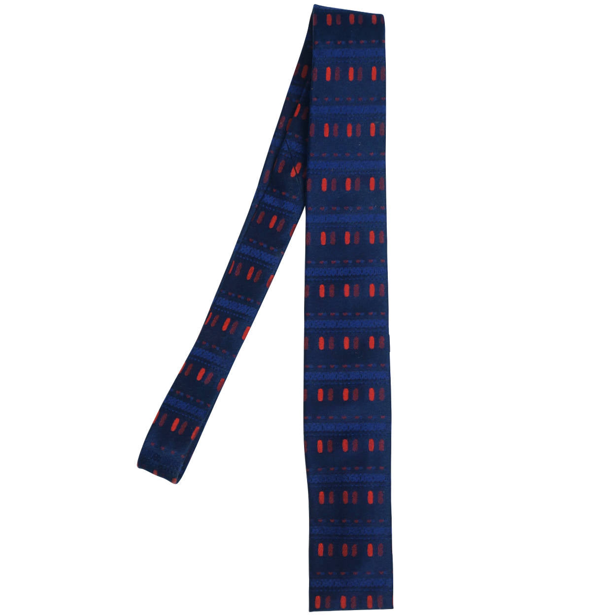 Vintage 60s Skinny Tie Emilio Pucci Silk Square End Necktie - Poppy's Vintage Clothing