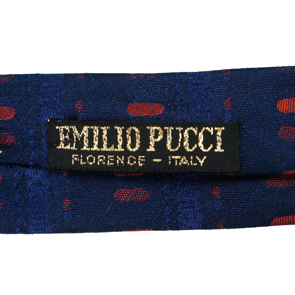 Vintage 60s Skinny Tie Emilio Pucci Silk Square End Necktie - Poppy's Vintage Clothing