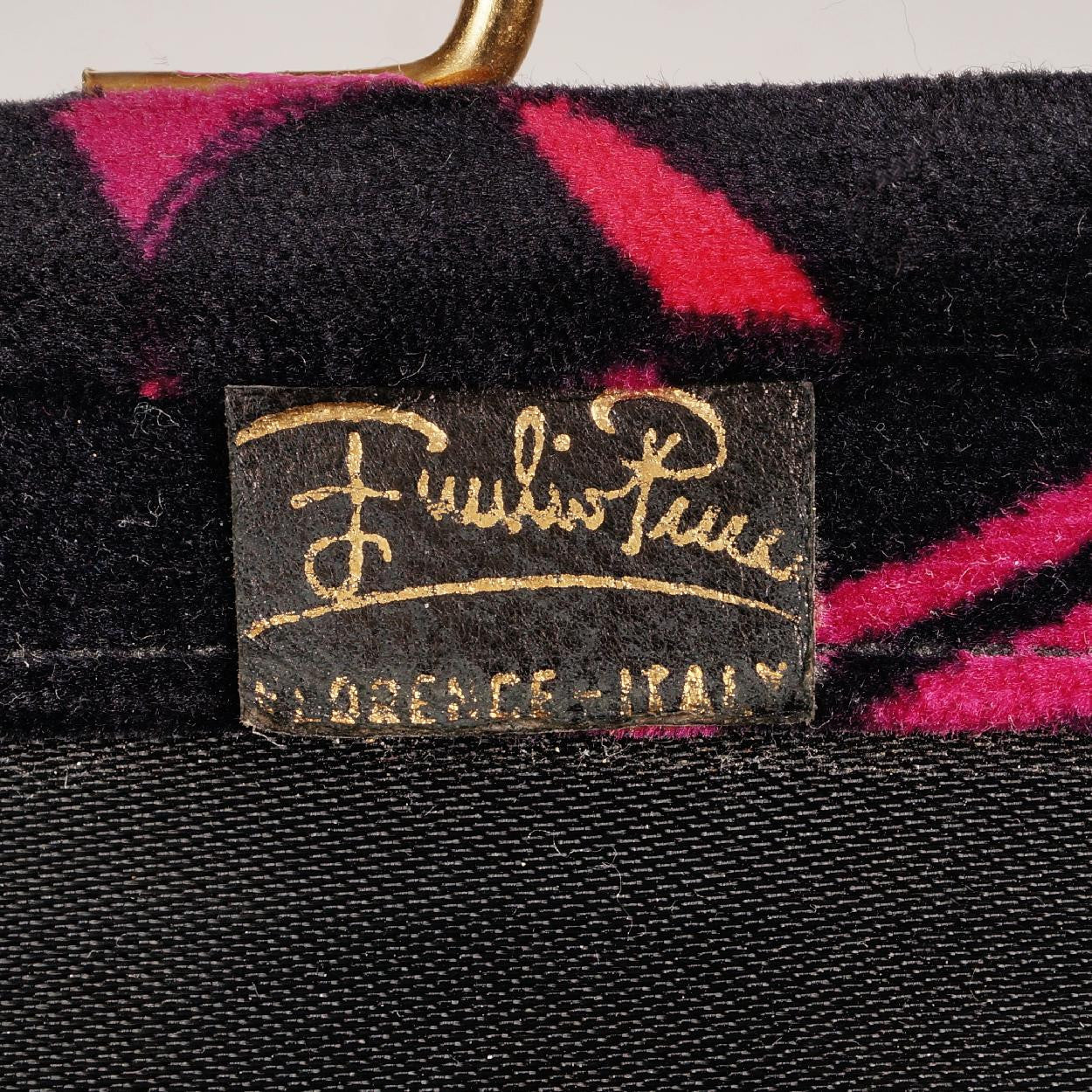 Vintage 1960s Pucci Velvet Clutch Purse - Bird of Paradise Print - Poppy's Vintage Clothing