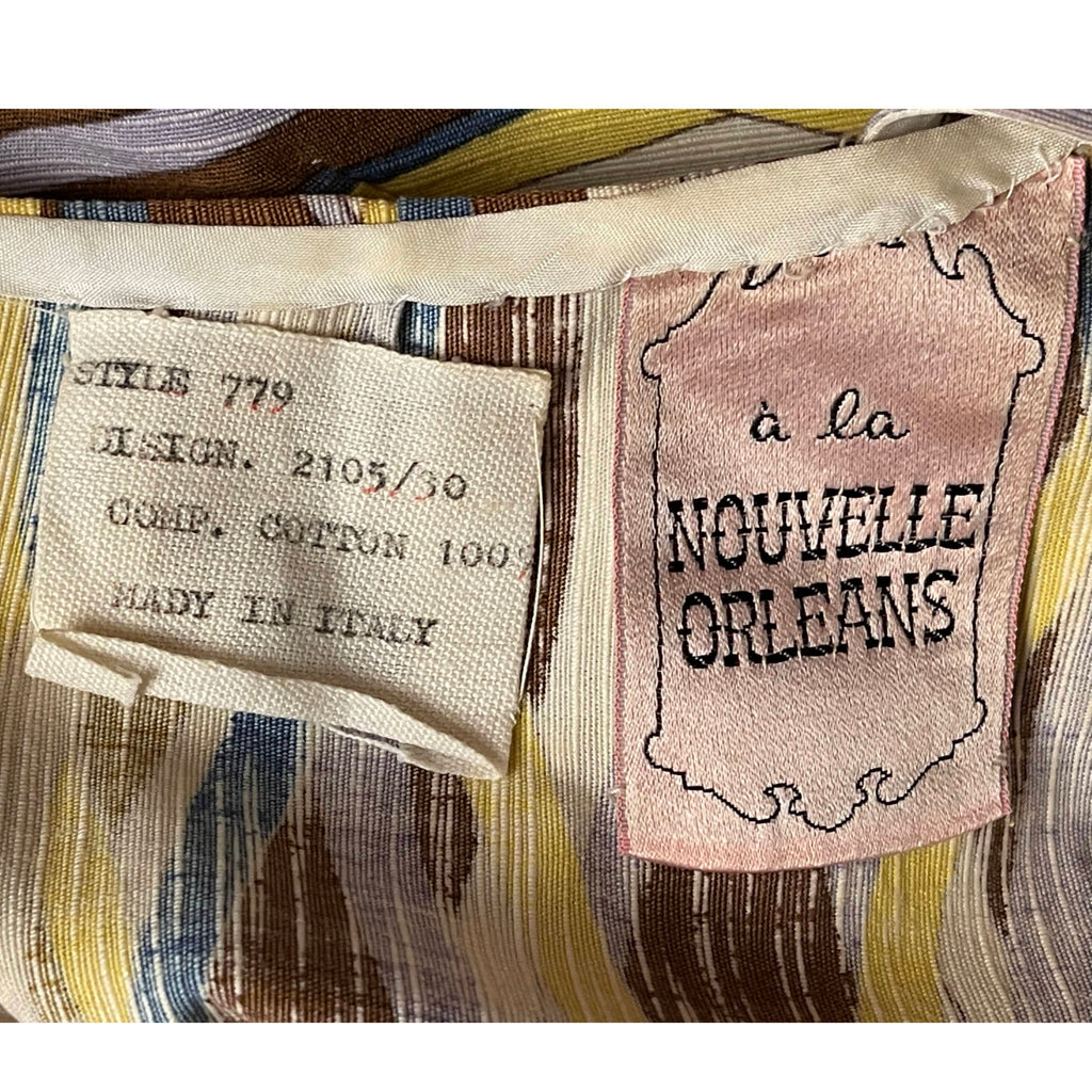 Vintage 60s Mod Maxi Dress Pucciesque w Ring Midriff Italy