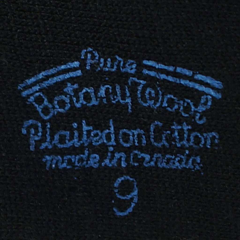 Vintage 1920s Flapper Stockings Botany Wool Plaited on Cotton Black NOS Unused - Poppy's Vintage Clothing