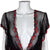 NWT 1980s Vintage Babydoll w Panties Red & Black Nylon Sz S'