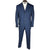Vintage 1960s Mens Striped Suit Custom Tailored Blue Wool Size M