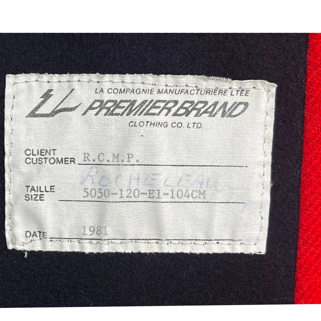 Vintage RCMP Pea Coat Canadian Mounties Navy Wool 1981 Sz M