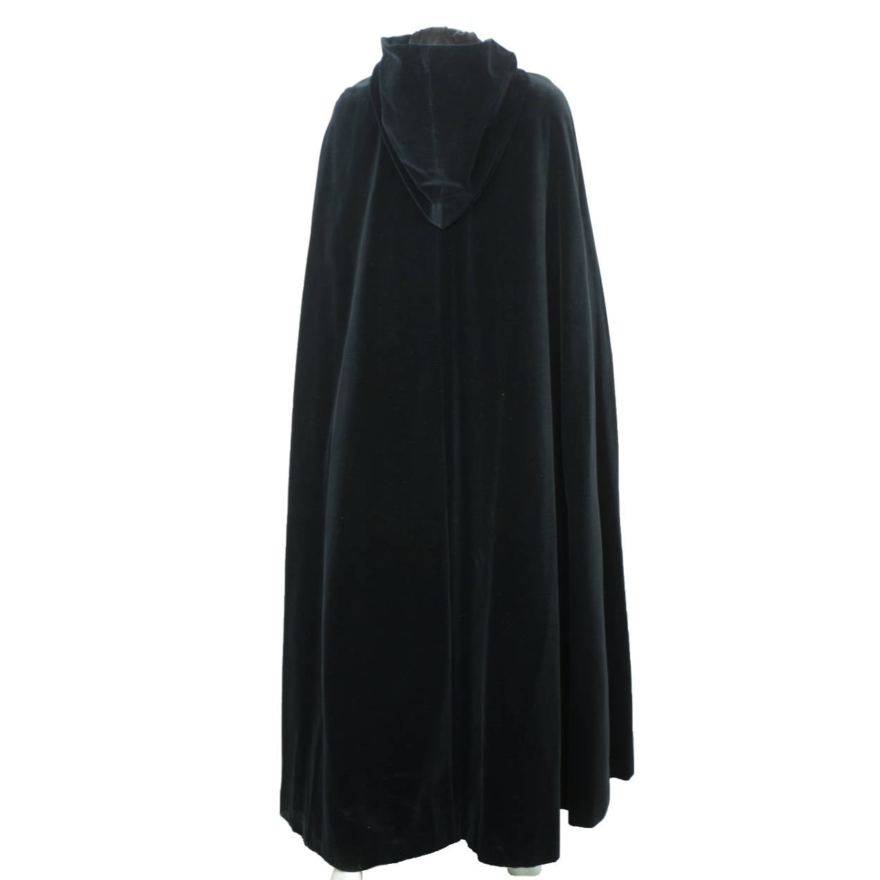 Vintage 60s Black Velvet Cape Hooded Rain Master Canada Sz M - Poppy's Vintage Clothing