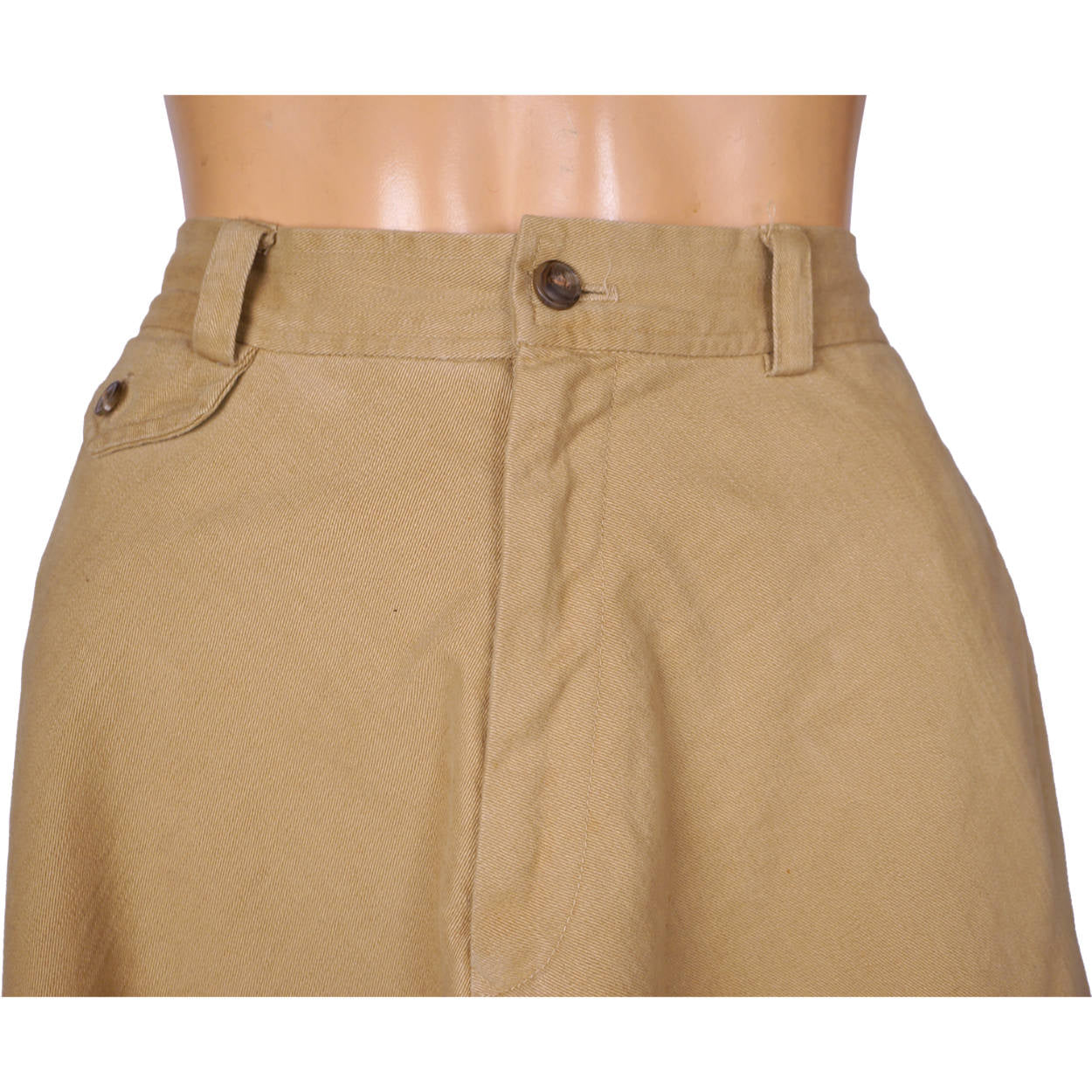 Vintage Ralph Lauren Country Label Long Skirt Khaki 1990 Sample Made in USA Sz M - Poppy's Vintage Clothing