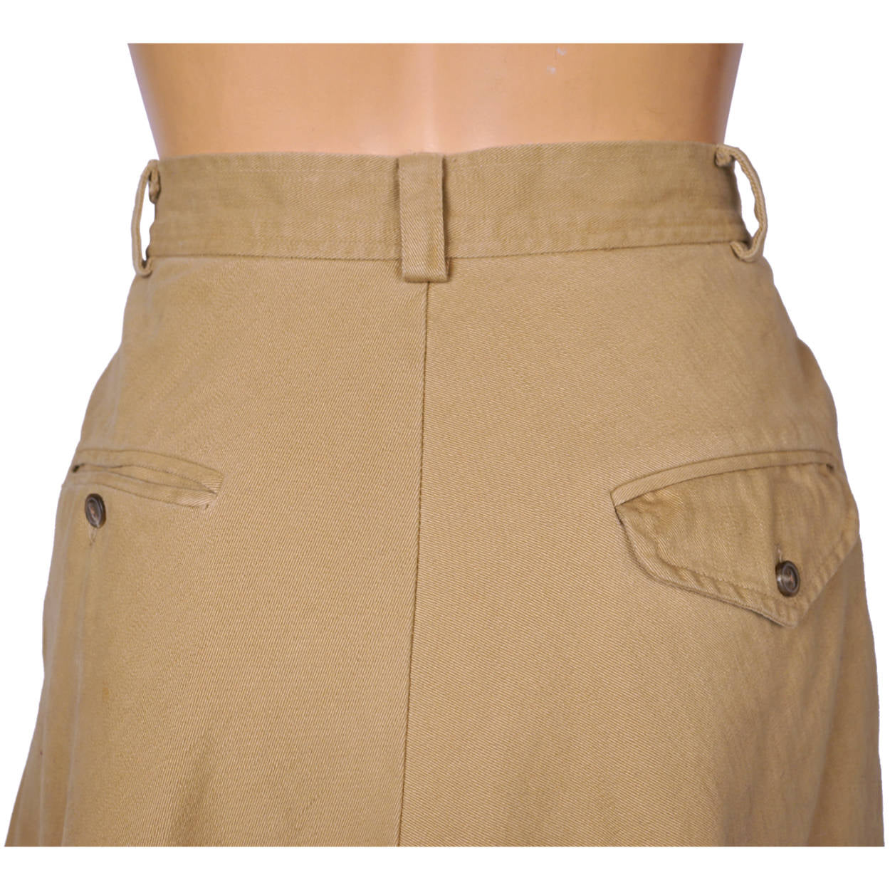 Vintage Ralph Lauren Country Label Long Skirt Khaki 1990 Sample Made in USA Sz M - Poppy's Vintage Clothing