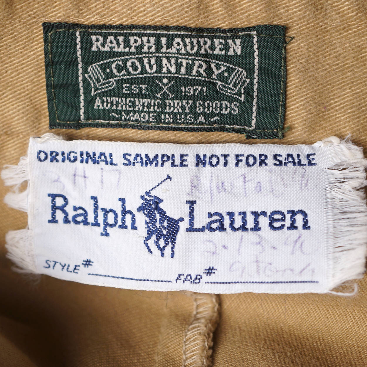 Vintage Ralph Lauren Country Label Long Skirt Khaki 1990 Sample Made in USA Sz M - Poppy's Vintage Clothing