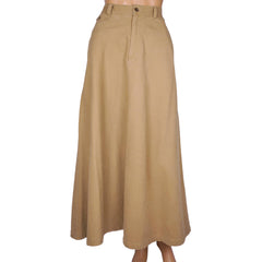 Vintage Ralph Lauren Country Label Long Skirt Khaki 1990 Sample Made in USA Sz M - Poppy's Vintage Clothing