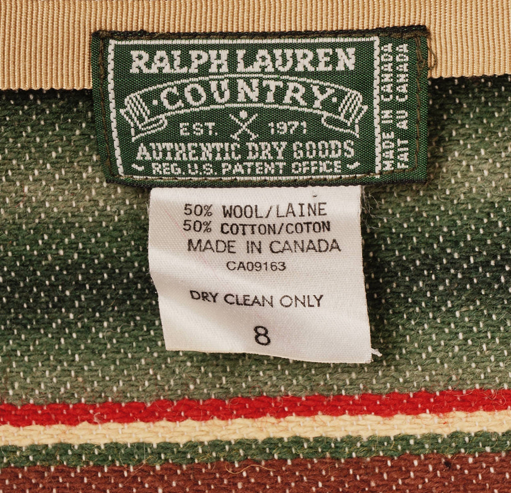 Vintage Ralph Lauren Country Label Wraparound Maxi Skirt Southwestern Blanket Size M 8 - Poppy's Vintage Clothing