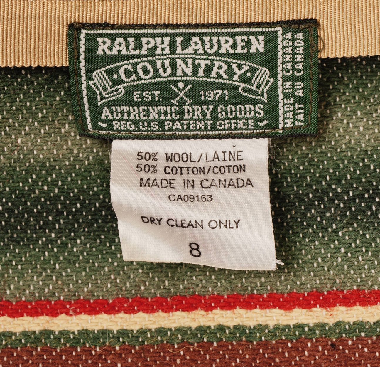 Vintage Ralph Lauren Country Label Wraparound Maxi Skirt Southwestern Blanket Size M 8 - Poppy's Vintage Clothing