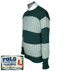 Vintage Ralph Lauren Polo Sporting Goods Sweater Cotton Early 1990s Mens Large - Poppy's Vintage Clothing