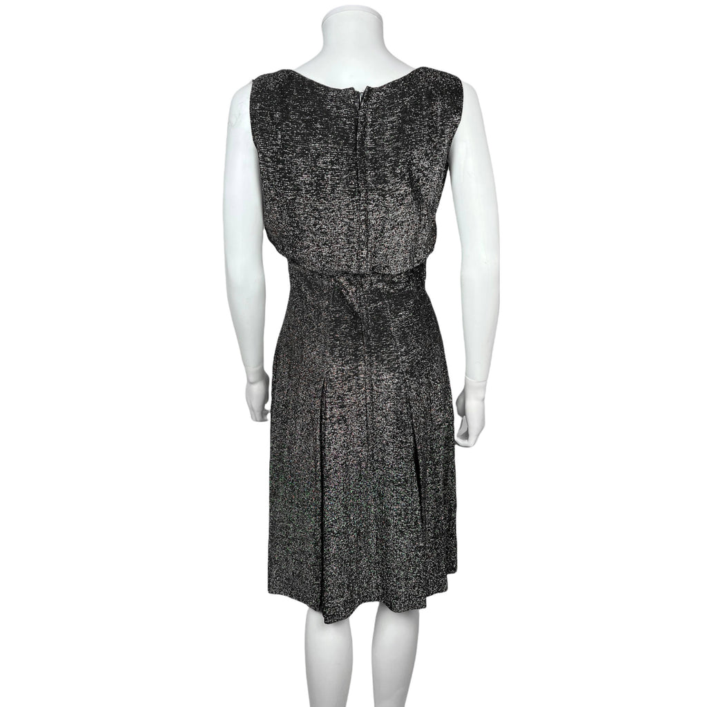 Vintage 1960s Black and Silver Lurex Dress by Rappi Size M
