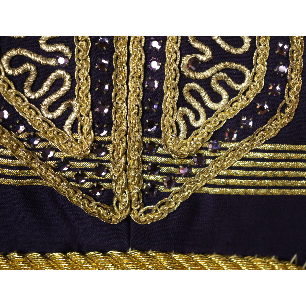 Vintage 1960s Purple Silk Metallic Gold Evening Gown Goddess Dress Rappi Size M - Poppy's Vintage Clothing