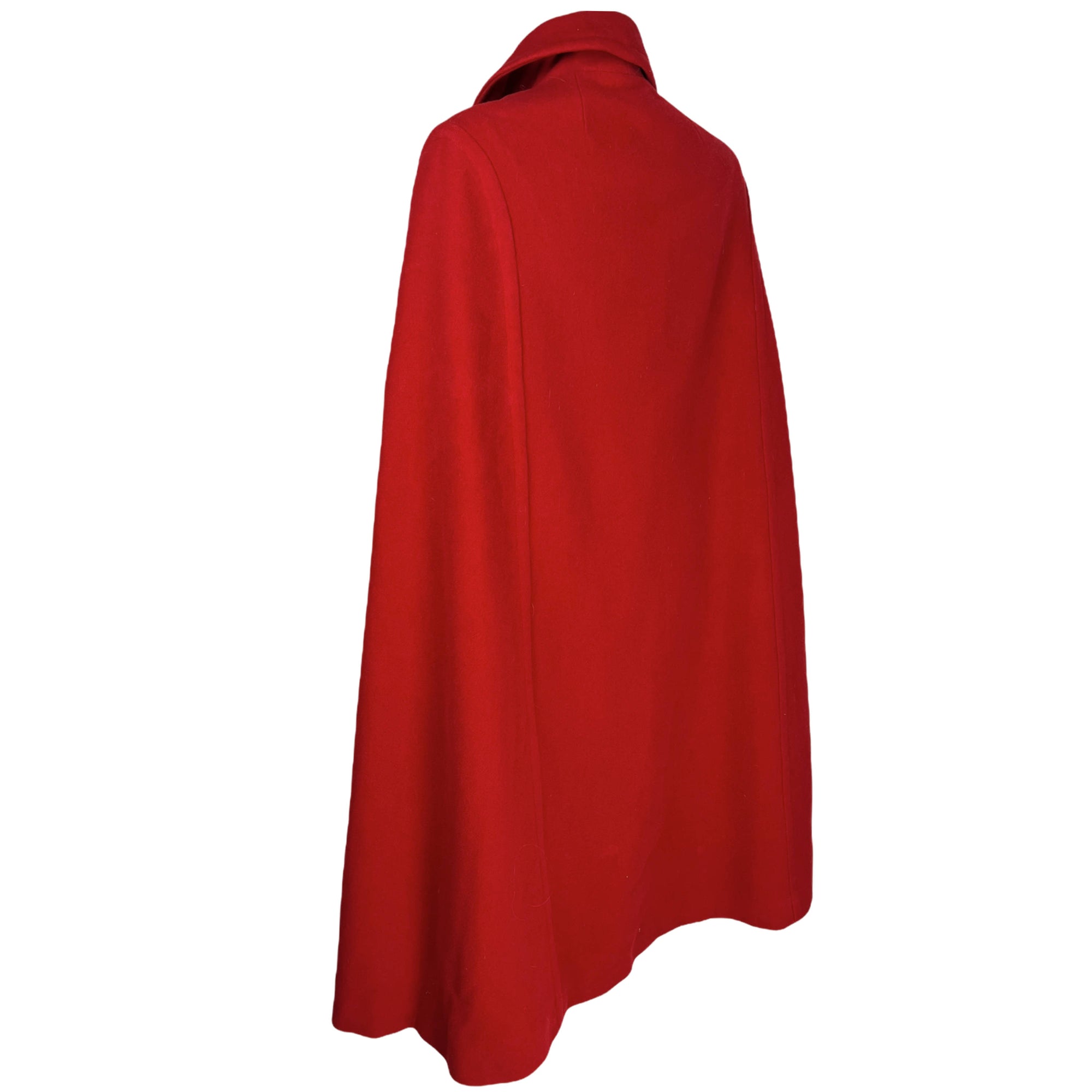 Vintage 1960s Red Wool Cape by Raymond of London Sz S M