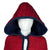 Vintage Reversible Hooded Cape Red Blue Loomed Wool One Size