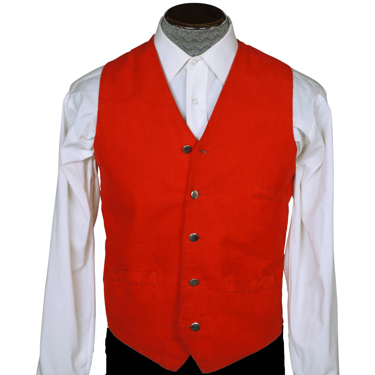 Vintage Cotton Corduroy Red Vest Men Size Small - Poppy's Vintage Clothing