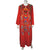 Vintage Caftan Red Cotton Kaftan with Coins & Tassels Size M - Poppy's Vintage Clothing