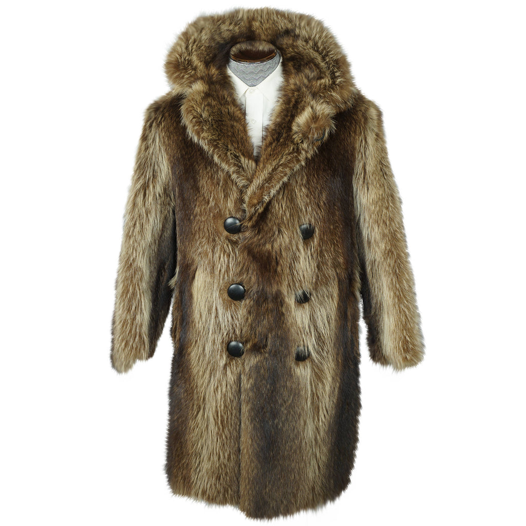 Vintage Mens Raccoon Fur Coat 