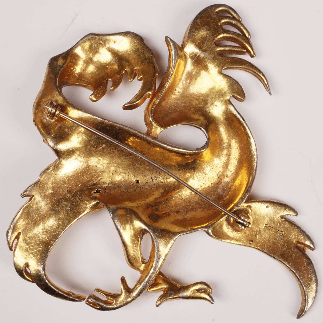 Vintage 1940s Reinad Brooch Marcel Boucher Gryphon Costume Jewelry Copy - Poppy's Vintage Clothing