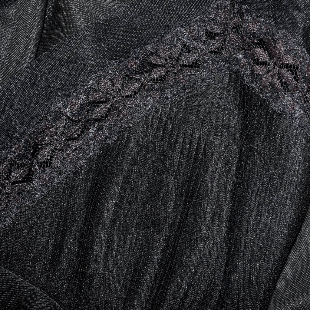 Vintage 1950s Black Nylon Slip with Lace Trim Retimans Canada Size M - Poppy's Vintage Clothing