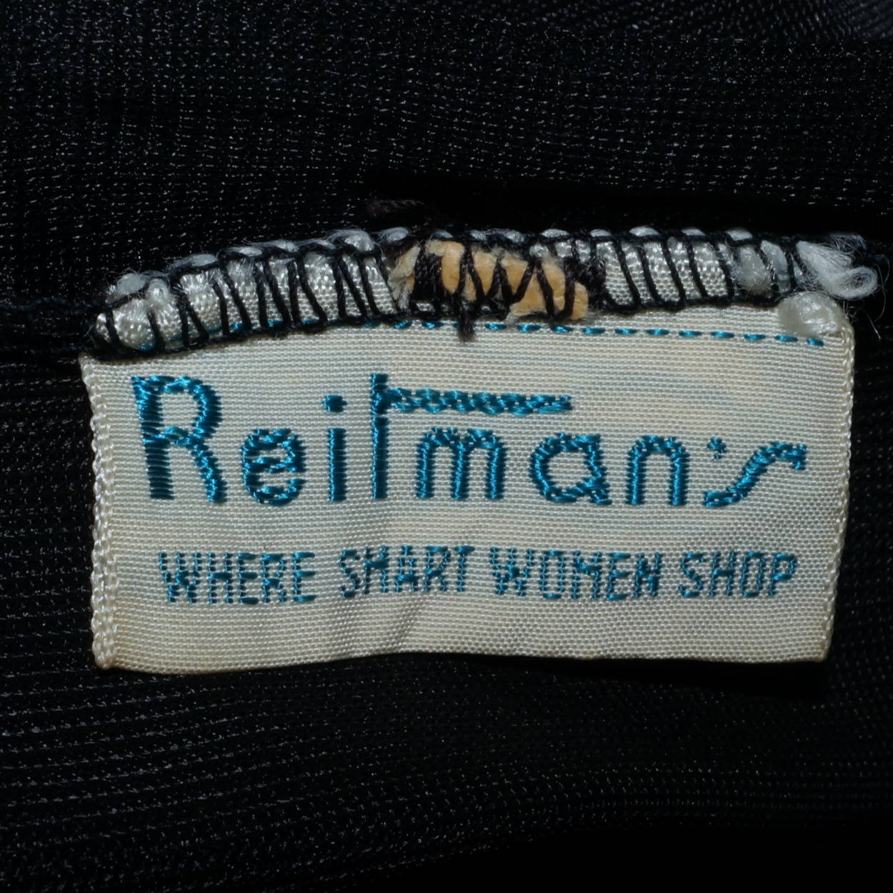 Vintage 1950s Black Nylon Slip with Lace Trim Retimans Canada Size M - Poppy's Vintage Clothing