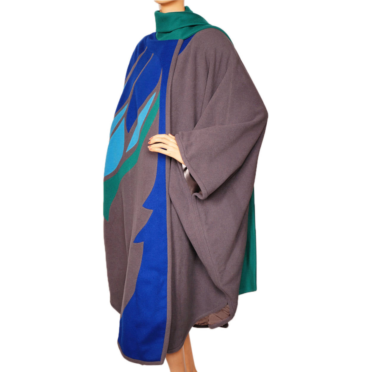 Vintage 1980s Wool Poncho Cape - Montreal Designer - Renee Legault - Poppy's Vintage Clothing