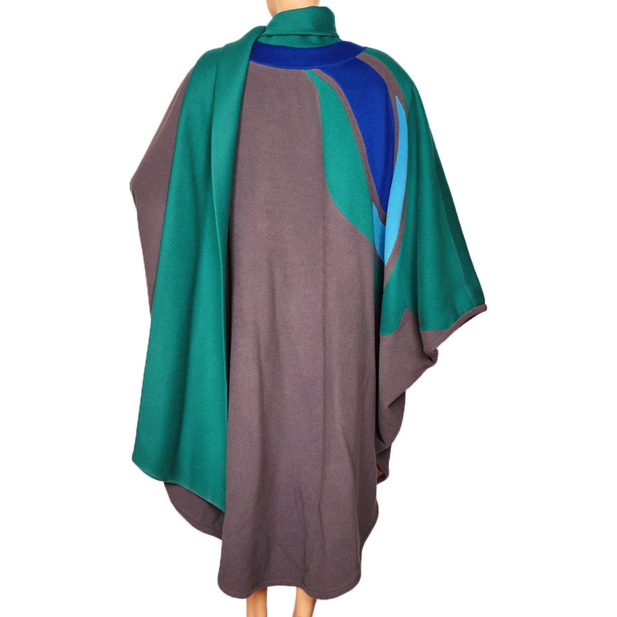 Vintage 1980s Wool Poncho Cape - Montreal Designer - Renee Legault - Poppy's Vintage Clothing