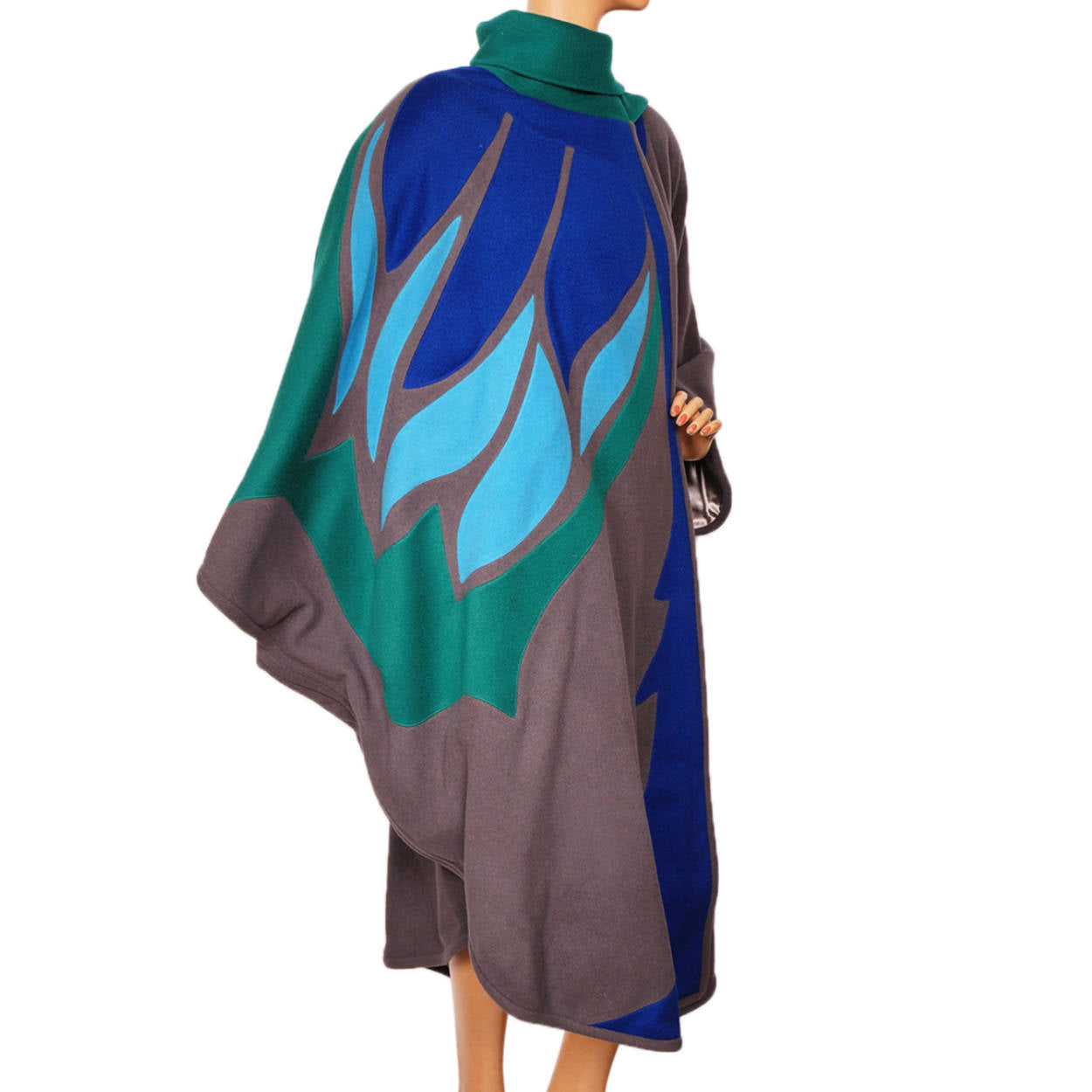 Vintage 1980s Wool Poncho Cape - Montreal Designer - Renee Legault - Poppy's Vintage Clothing