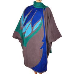 Vintage 1980s Wool Poncho Cape - Montreal Designer - Renee Legault - Poppy's Vintage Clothing