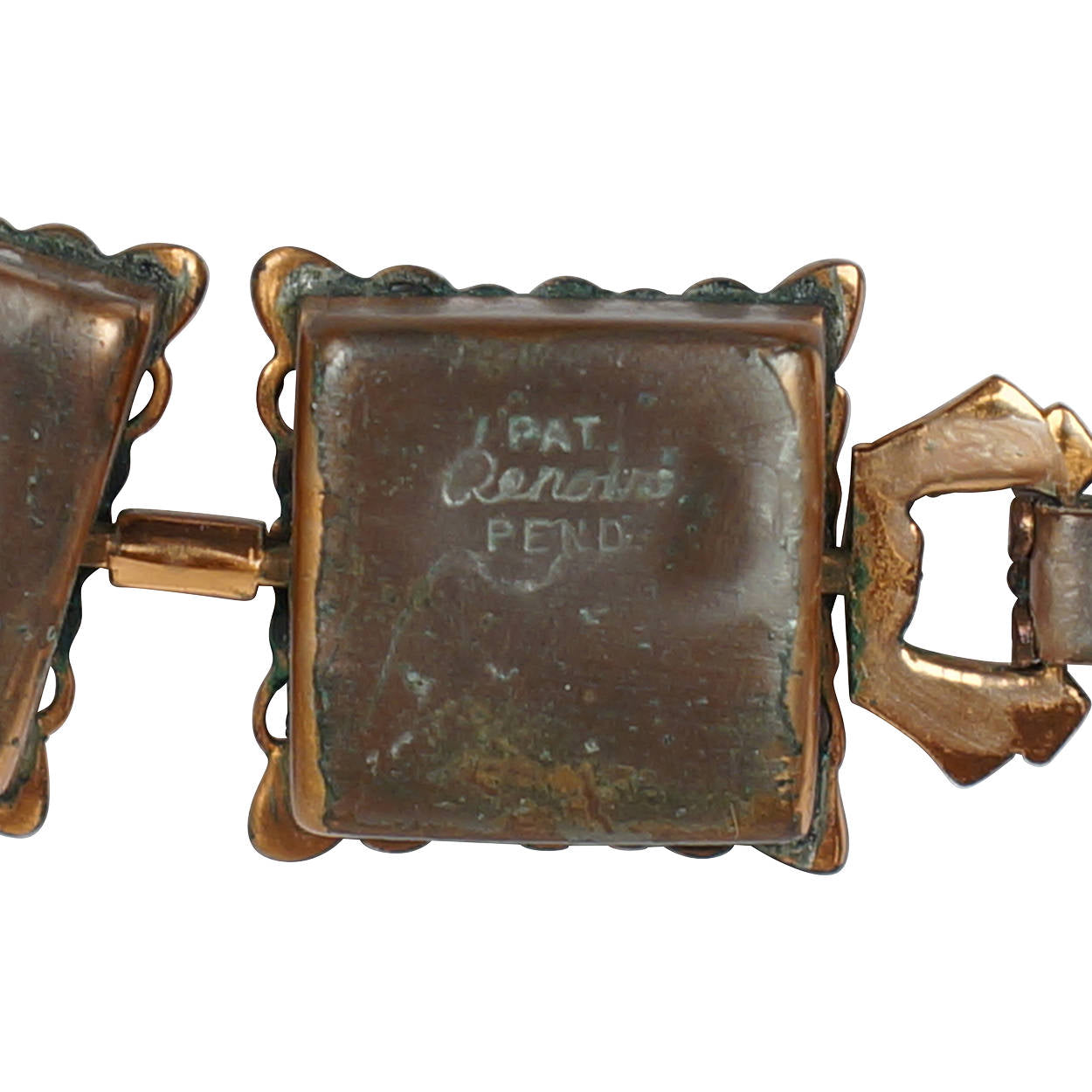 Vintage 1940s Renoir Copper Necklace Ebony Lace Shadowbox Jerry Fels California - Poppy's Vintage Clothing