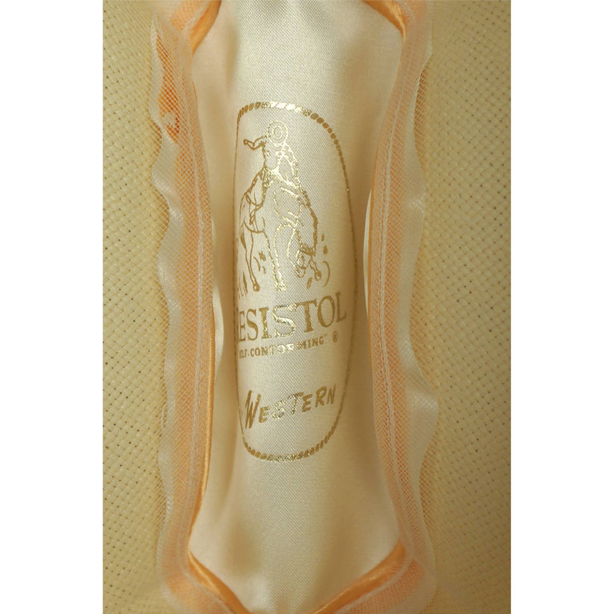 Vintage Resistol Shantung Straw Western Cowboy Hat Beige Long Oval Size 7 - Poppy's Vintage Clothing