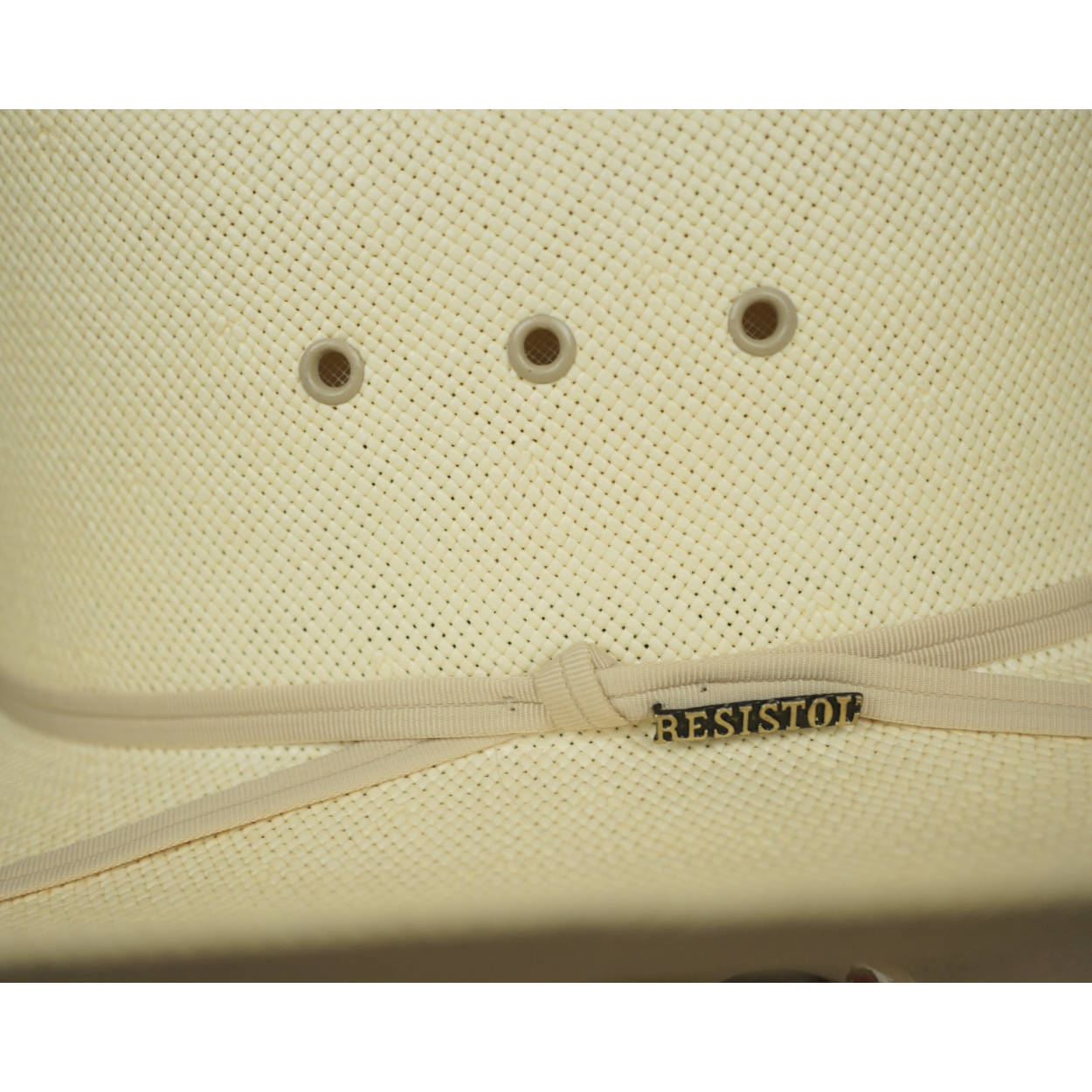 Vintage Resistol Shantung Straw Western Cowboy Hat Beige Long Oval Size 7 - Poppy's Vintage Clothing