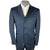 Vintage 1960s Suit Jacket and Vest Blue Shiny Wool Size M