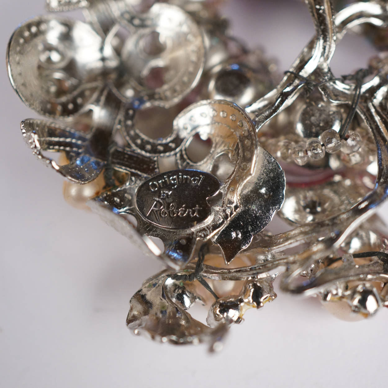 Vintage Rhinestone Brooch and Earrings Demi Parure - Original by Robert - Poppy's Vintage Clothing