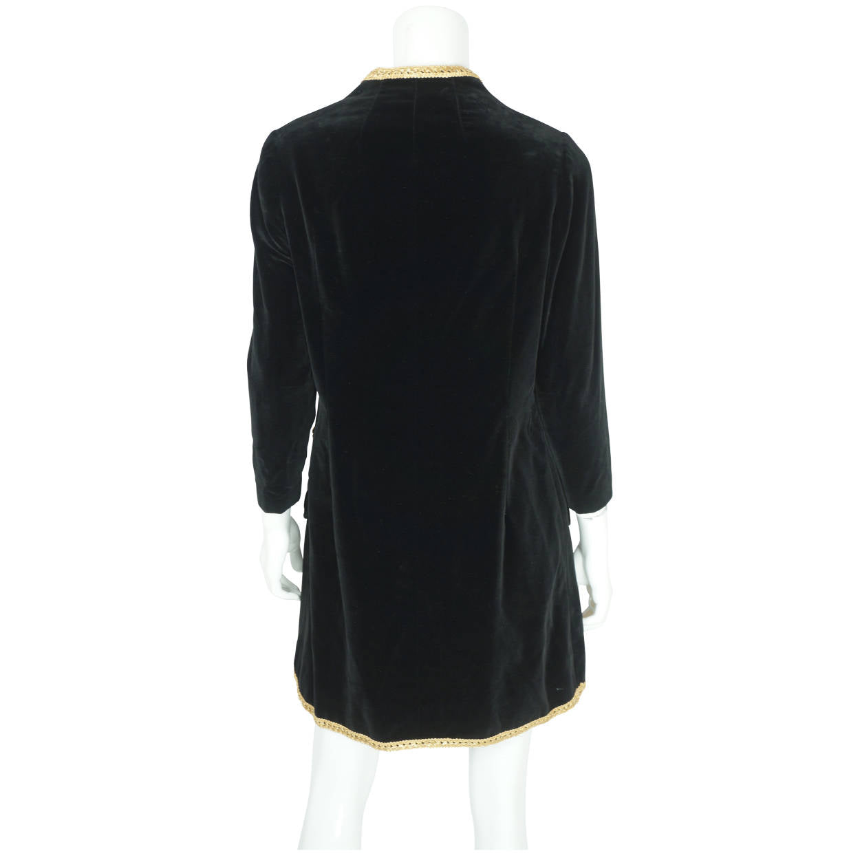 Vintage 1960s Mini Dress Black Velvet Montreal Couture Sz M - Poppy's Vintage Clothing